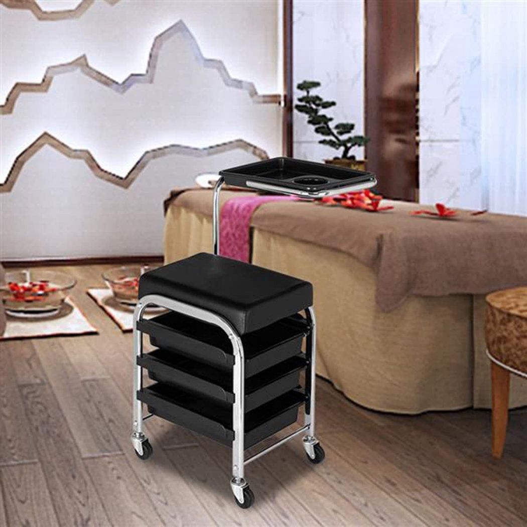 Nail Pedicure Beauty Salon Trolley Chair Stool